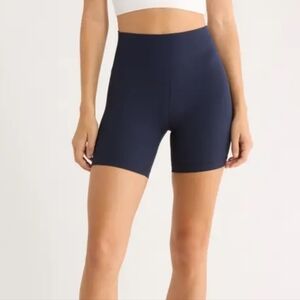 Spiritual Gangster Love Sculpt 5' Biker Shorts Navy Dark Blue Sz XS/S Ribbed